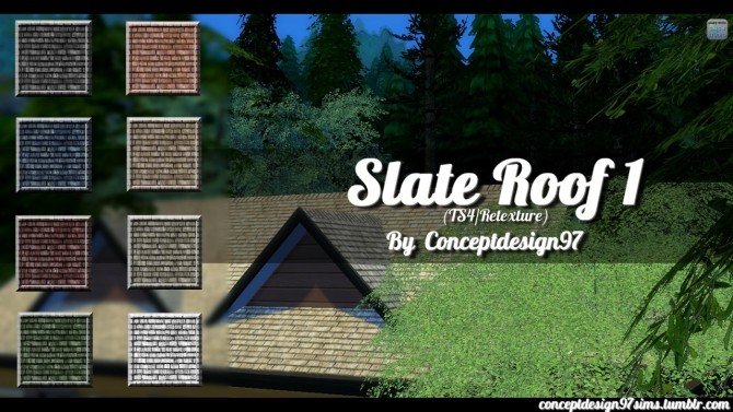 Sims 4 Slate Roof 1 (Retexture)  Download here at ConceptDesign97