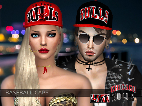 Sims 4 Chicago Bulls Caps by Pinkzombiecupcakes at TSR