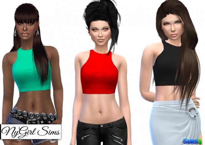 Sims 4 Zip Up Racer Back Crop at NyGirl Sims