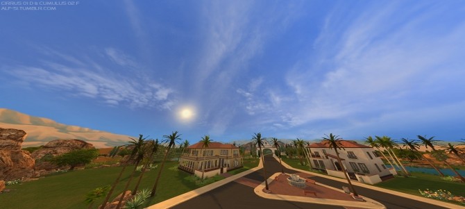 Sims 4 Cumulus and Cirrus clouds at Alf si