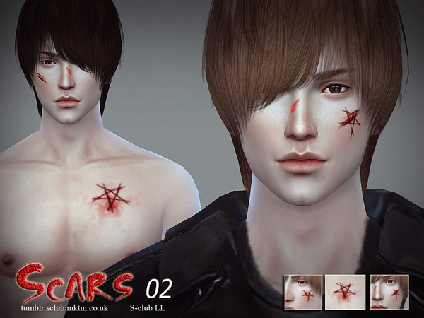 Sims 4 Scars 02 by S Club LL at TSR