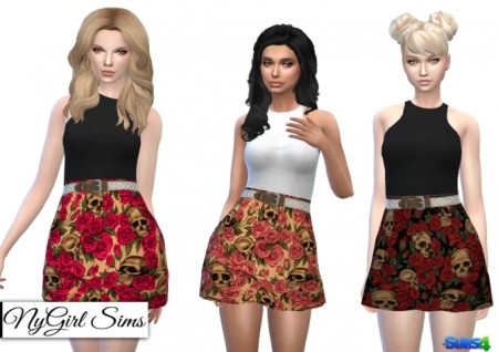 Skull and Roses Racerback Dress at NyGirl Sims » Sims 4 Updates