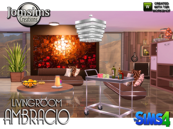 Sims 4 Ambracio Living room by jomsims at TSR