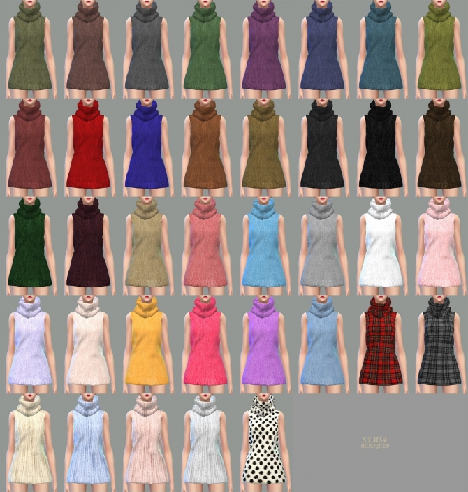 Tight turtleneck long sweater sleeveless at Marigold » Sims 4 Updates