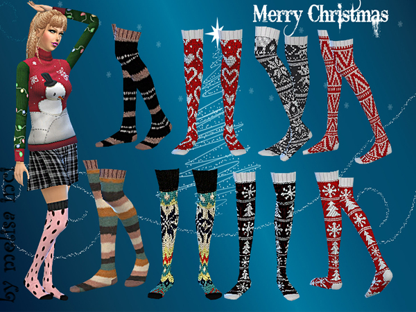 Sims 4 Christmas Pattern Socks Pack by melisa inci at TSR