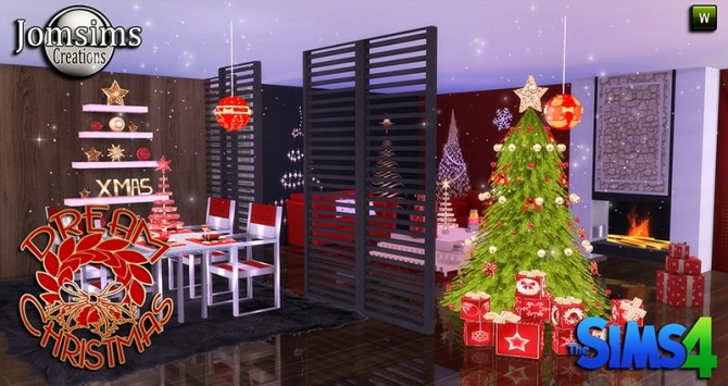 Sims 4 DREAM CHRISTMAS 2015 dining and livingroom at Jomsims Creations