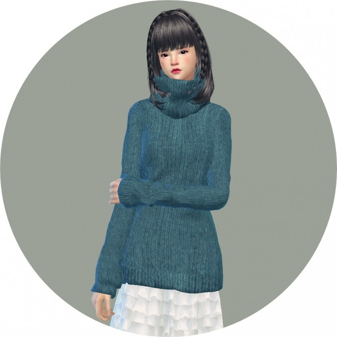 Sims 4 Tight turtleneck long sweater at Marigold