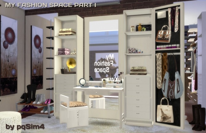 Sims 4 My Fashion Space Part I (vanity) by Mary Jiménez at pqSims4