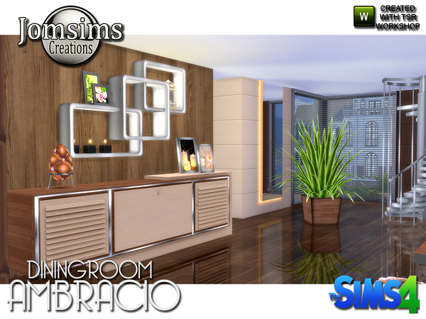 Sims 4 Ambracio dining room by jomsims at TSR