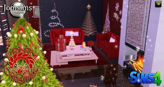 Sims 4 DREAM CHRISTMAS 2015 dining and livingroom at Jomsims Creations