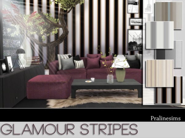 Sims 4 Glamour Stripes by Pralinesims at TSR