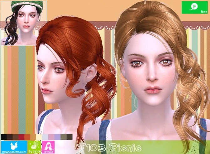 Sims 4 J103 Picnic hair (FREE) at Newsea Sims 4