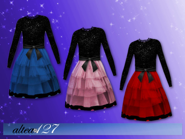 Sims 4 Bright Night child dress by altea127 at TSR