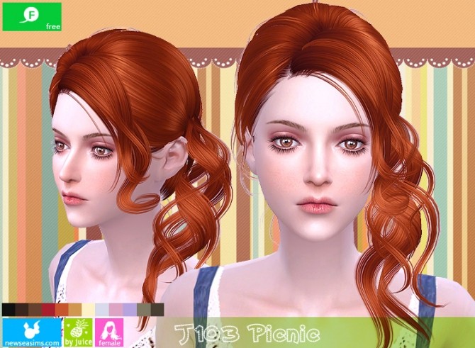 Sims 4 J103 Picnic hair (FREE) at Newsea Sims 4