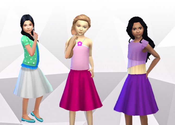 Round Skirt Solid Colors at My Stuff » Sims 4 Updates