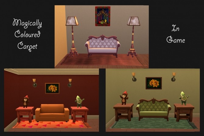 Sims 4 Magically Coloured Carpet (Rug) by Simmiller at Mod The Sims
