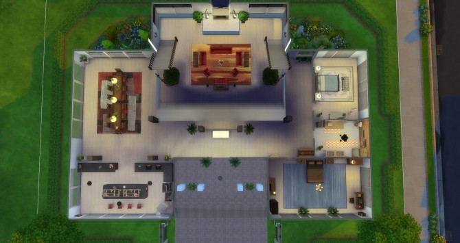 Sims 4 Parksyde Manor Modern house by Jan Cimmerian at Mod The Sims