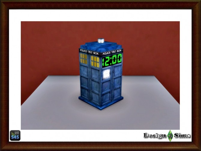 Sims 4 Dr Who Tardis clock by Design 4 Sims at Sims 4 Studio