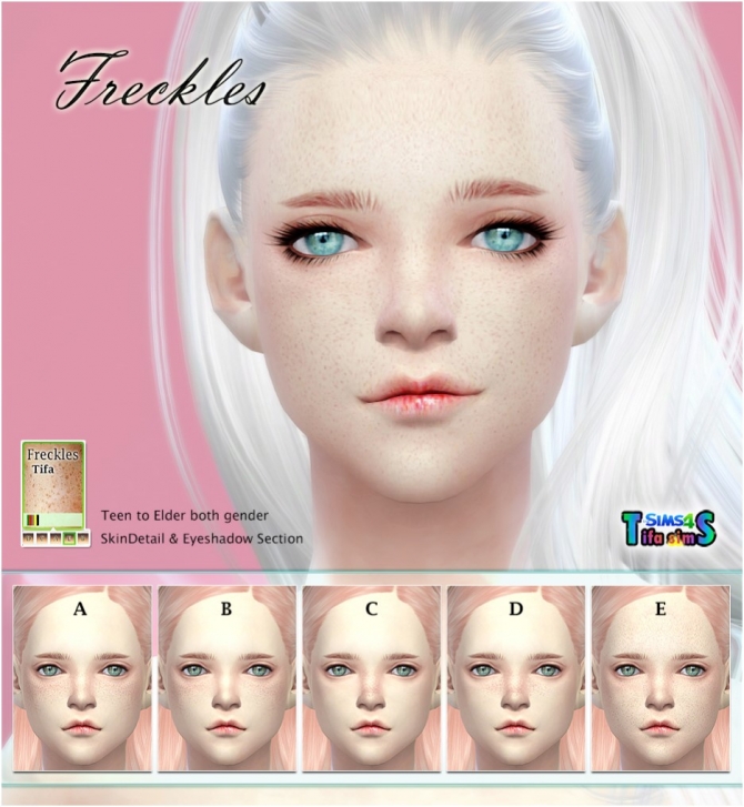 Sims 4 CC White Freckles