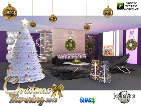 Sims 4 Christmas morning 2015 livingroom by jomsims at TSR