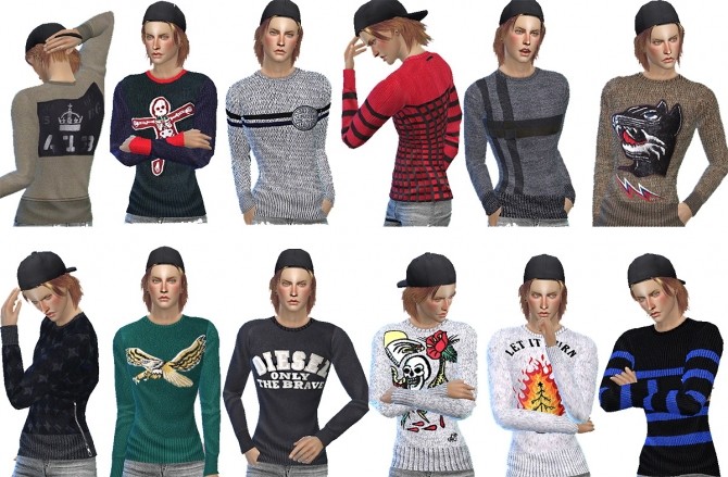 Sims 4 EA Base game compatible sweaters at Gisheld