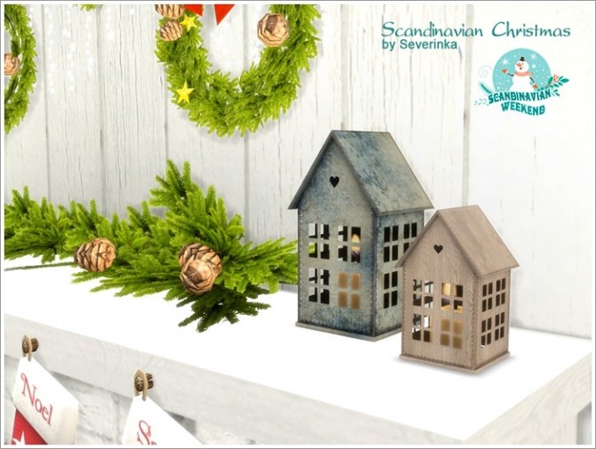 Sims 4 Scandinavian Christmas deco set at Sims by Severinka