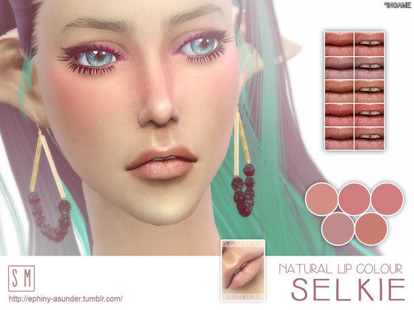 Sims 4 Selkie Natural Light Lip Colour by Screaming Mustard at TSR