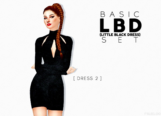 Sims 4 BASIC LITTLE BLACK DRESS SET PART 1 at Leeloo