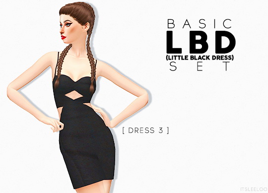 Sims 4 BASIC LITTLE BLACK DRESS SET PART 1 at Leeloo