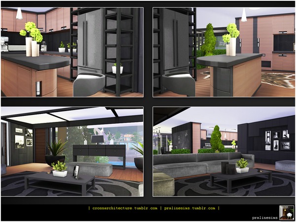 Sims 4 Black Edge house by Pralinesims at TSR