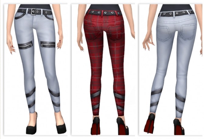 Sims 4 Punk Jeans by Annabellee25 at SimsWorkshop