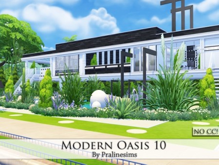 Modern Oasis 10 house by Pralinesims at TSR » Sims 4 Updates