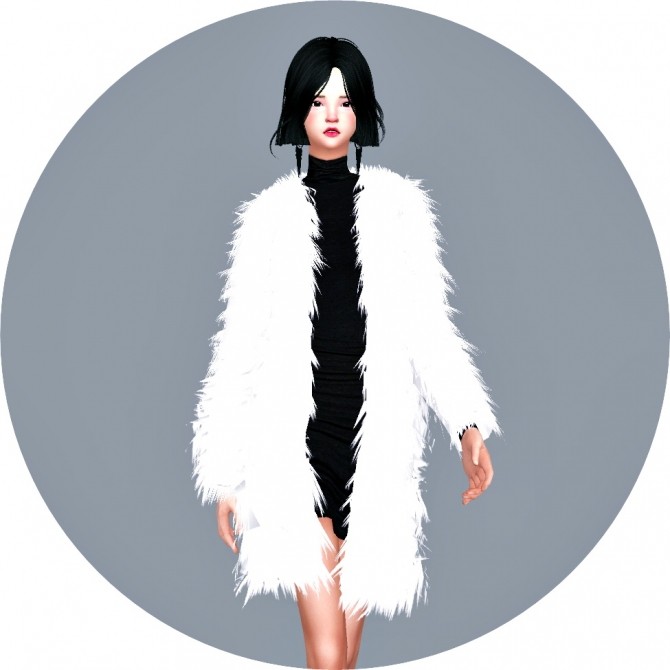 Sims 4 Female ACC long fur jacket (FIX) at Marigold