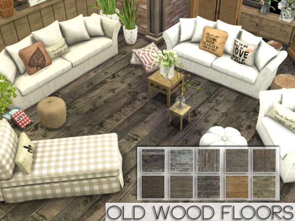 Sims 4 Old Wood Floors by Pralinesims at TSR