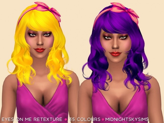 Sims 4 Eyes On Me hair retexture by midnightskysims at SimsWorkshop