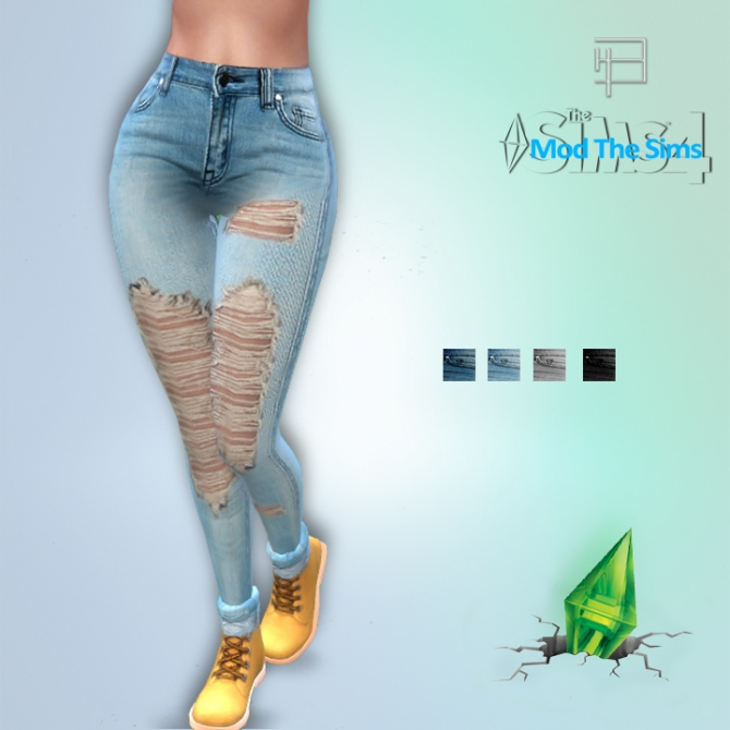 Sims Cc Cuffed Jeans