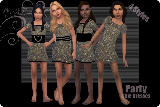 Sims 4 Chic Dresses for Girls at xMisakix Sims