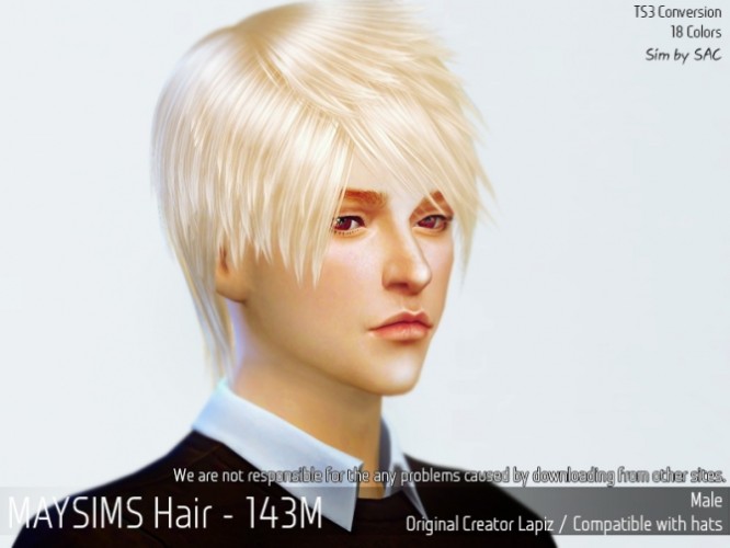 Hair 143M (Lapiz) at May Sims » Sims 4 Updates