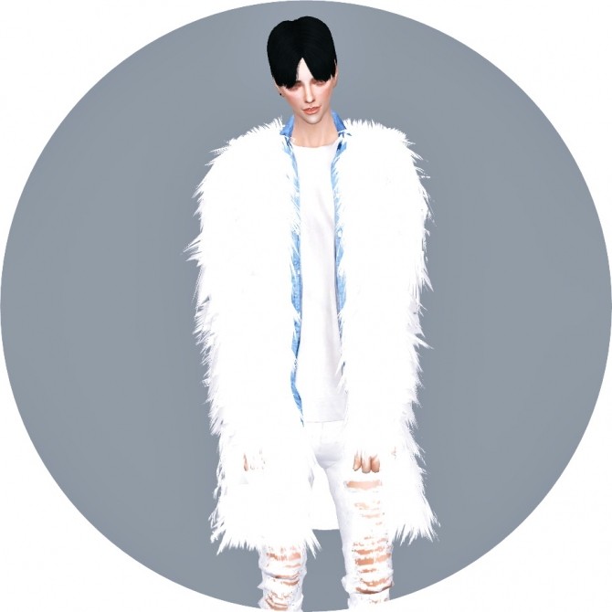 Sims 4 Male ACC long fur jacket (FIX) at Marigold