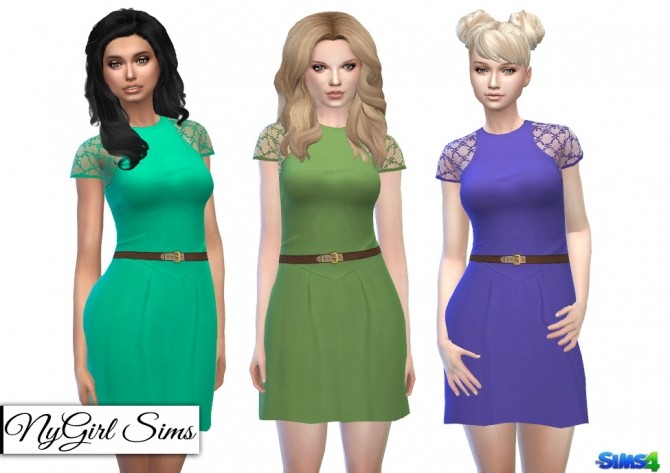 Sims 4 Lace and Belt Racerback Dress at NyGirl Sims