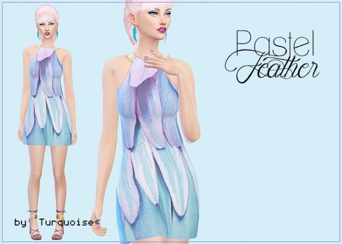 Sims 4 Golden Rings Dress by Turquoise at Sims Fans