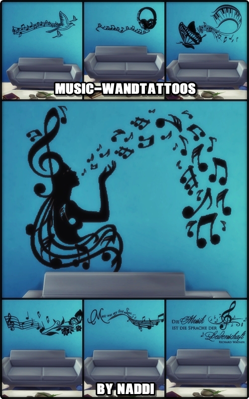 Sims 4 MUSIC wall decals at Naddi