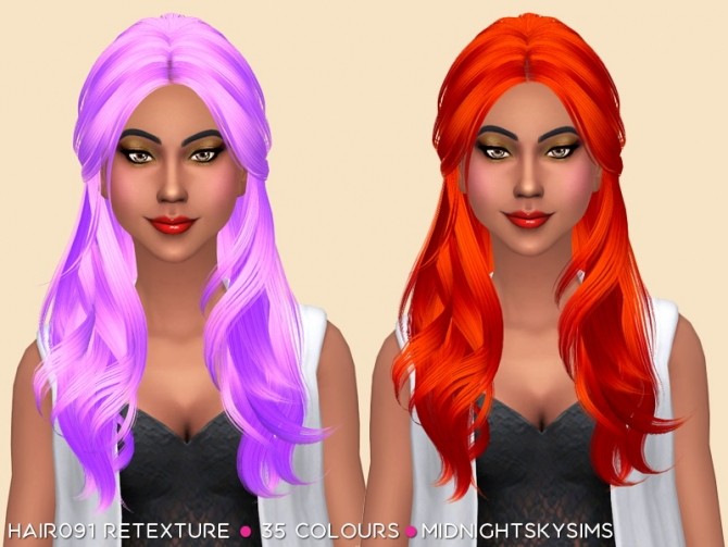 Sims 4 Hair 091 Retexture by midnightskysims at SimsWorkshop