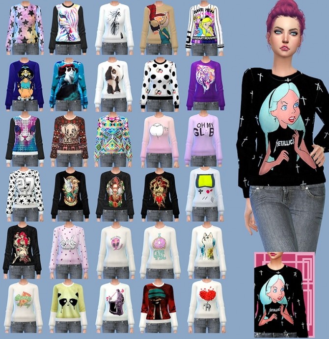 Sims 4 PinkQueen Sweaters ts4mm recolors at Gisheld