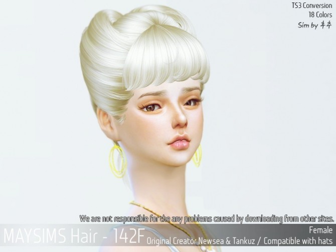 Sims 4 Hair 142F (Newsea&Tankuz) at May Sims