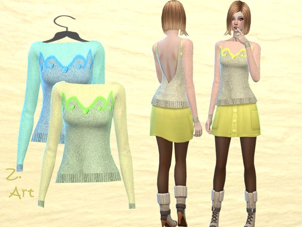 Sims 4 Backless sweater by Zuckerschnute20 at TSR