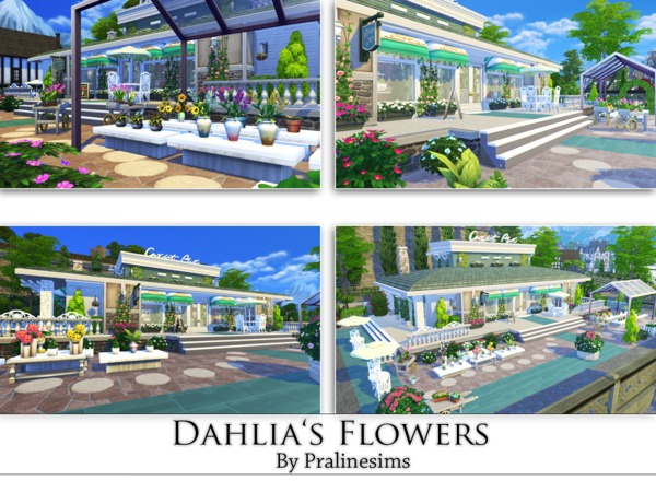 Sims 4 Dahlias Flowers Shop by Pralinesims at TSR