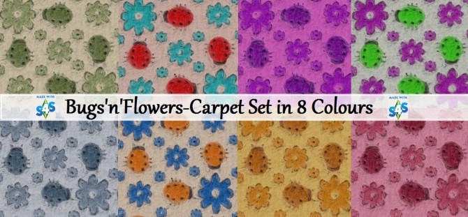 Sims 4 BugsnFlowers Wallpaper and Carpet set by wendy35pearly at Mod The Sims