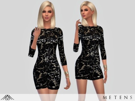 Black Sand Dress by Metens at TSR » Sims 4 Updates