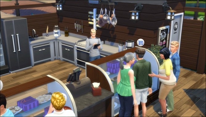 Sims 4 Serenas Outdoor Bakery & Lounge (no CC) by MagpieMe at Mod The Sims